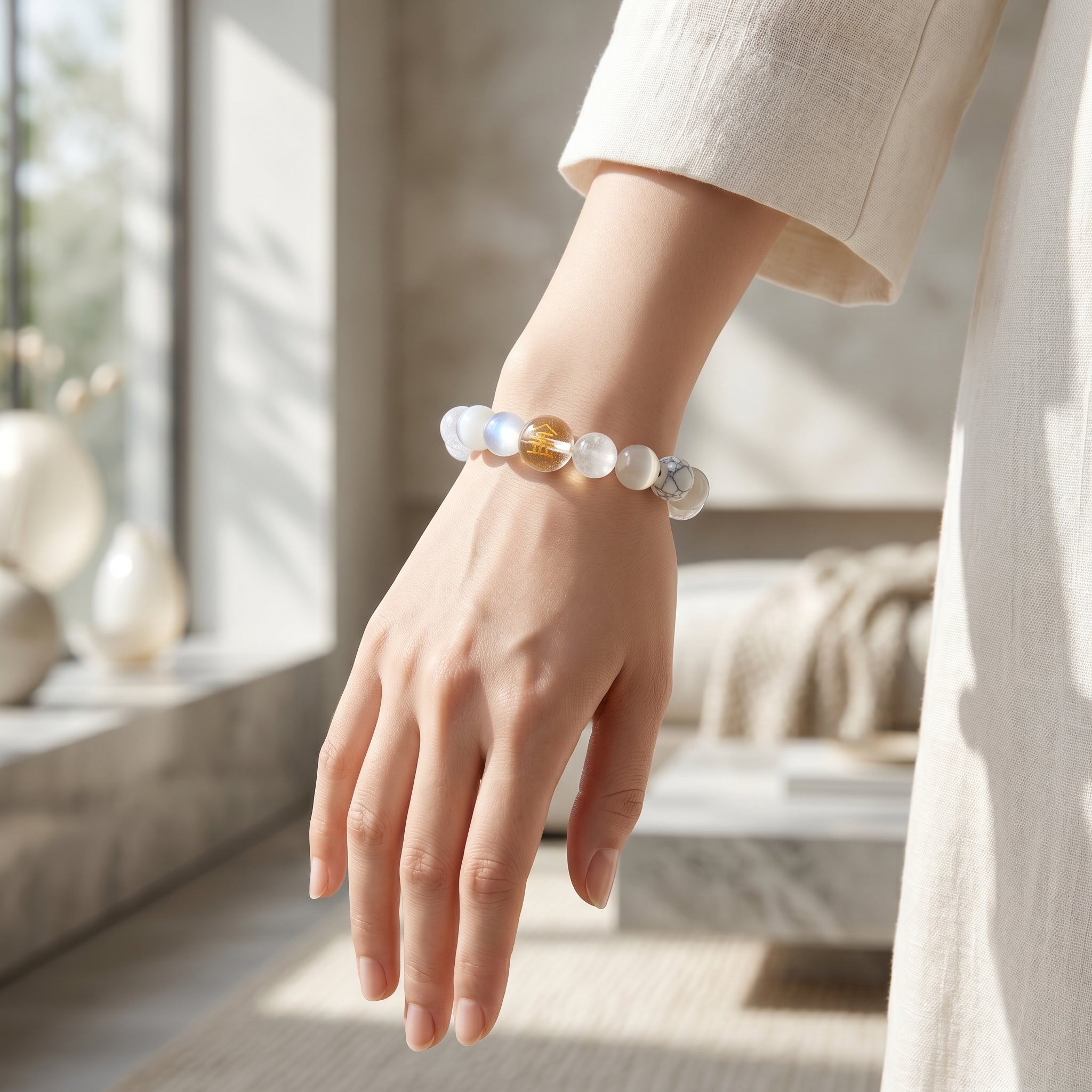 Metal Element Beaded Bracelet | Willpower, Clear Thinking, Self-Control