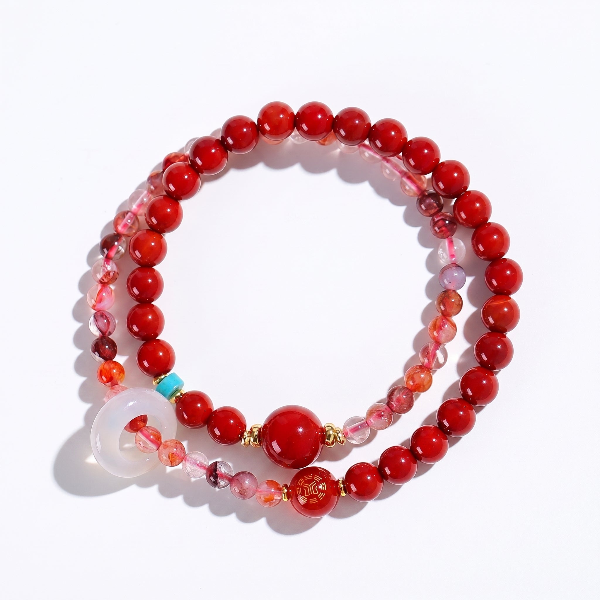 Solar Bloom Fire Element Double-Strand Beaded Bracelet