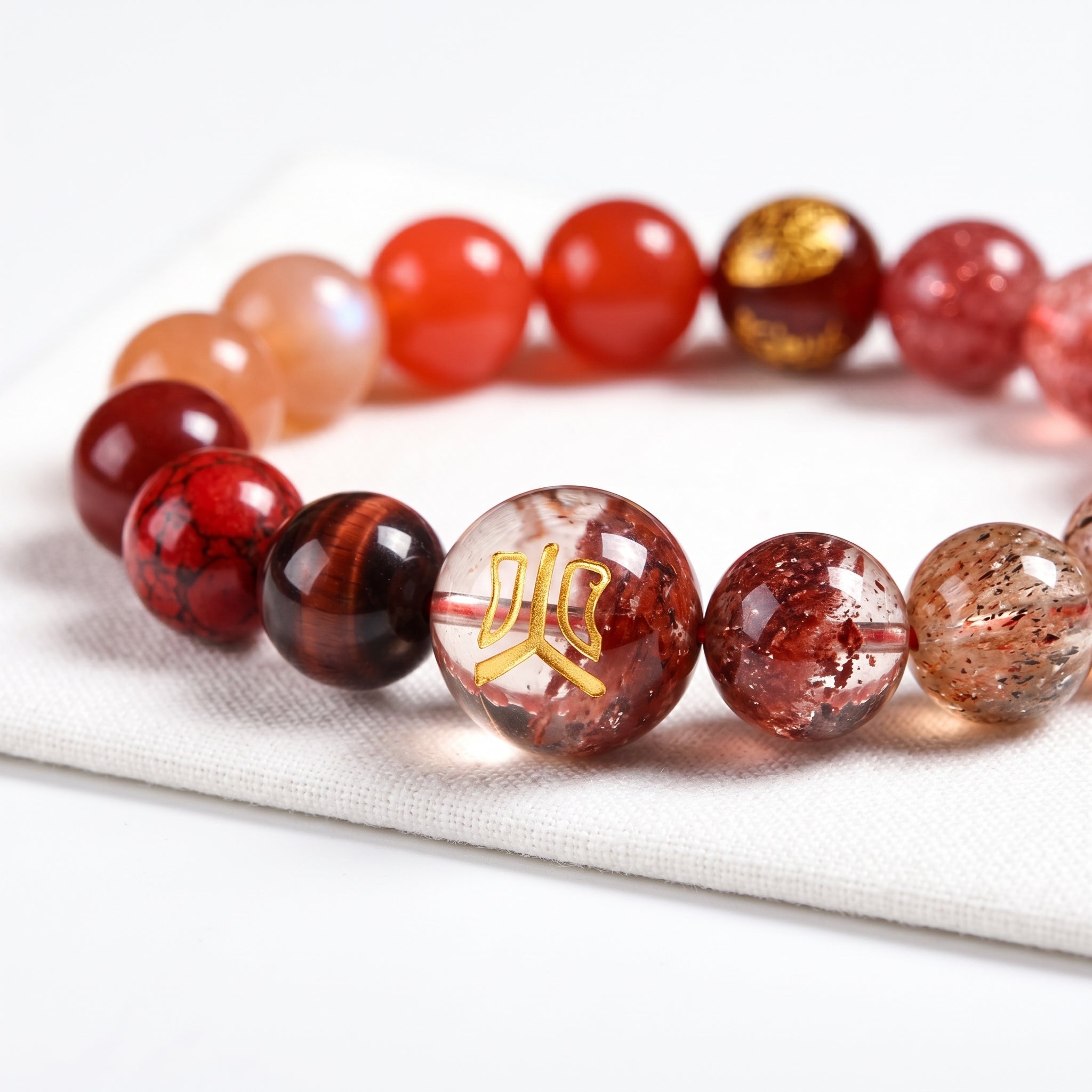 Fire Element Beaded Bracelet｜Passion · Action · Confident Expression