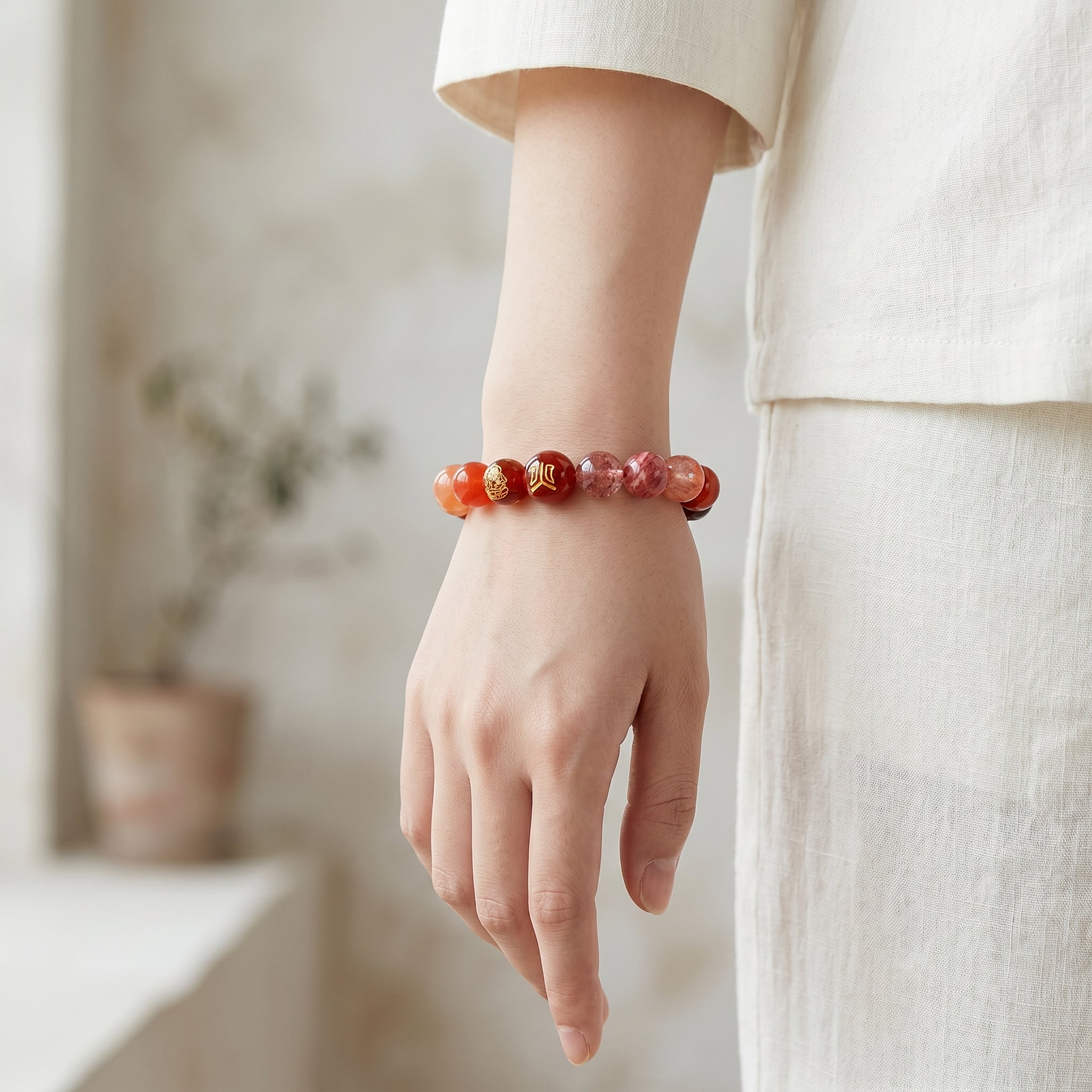 Fire Element Beaded Bracelet｜Passion · Action · Confident Expression
