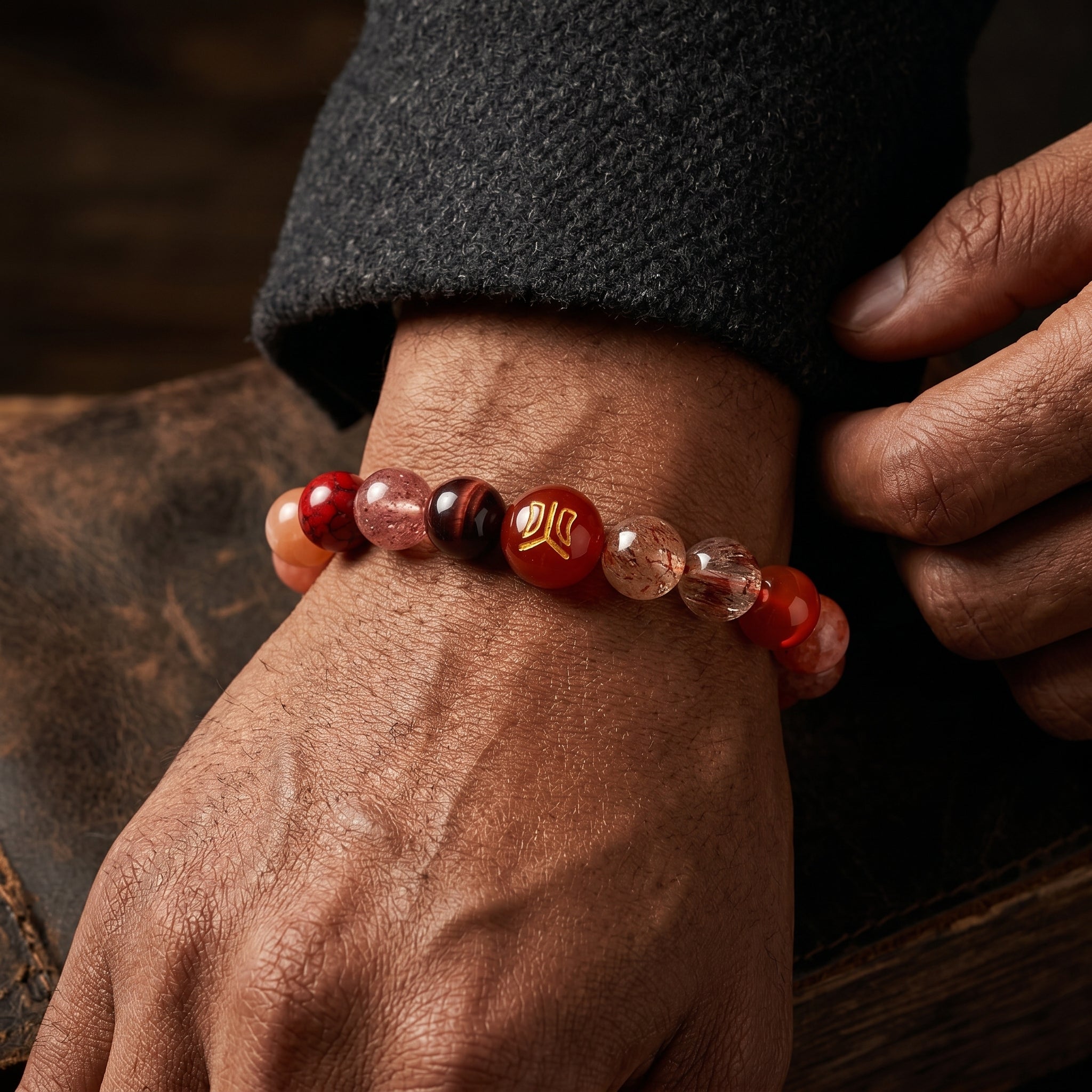 Fire Element Beaded Bracelet｜Passion · Action · Confident Expression