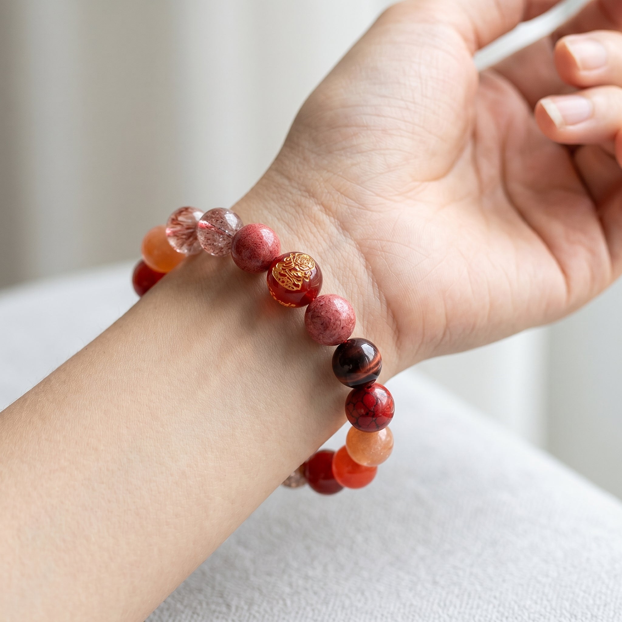 Fire Element Beaded Bracelet｜Passion · Action · Confident Expression