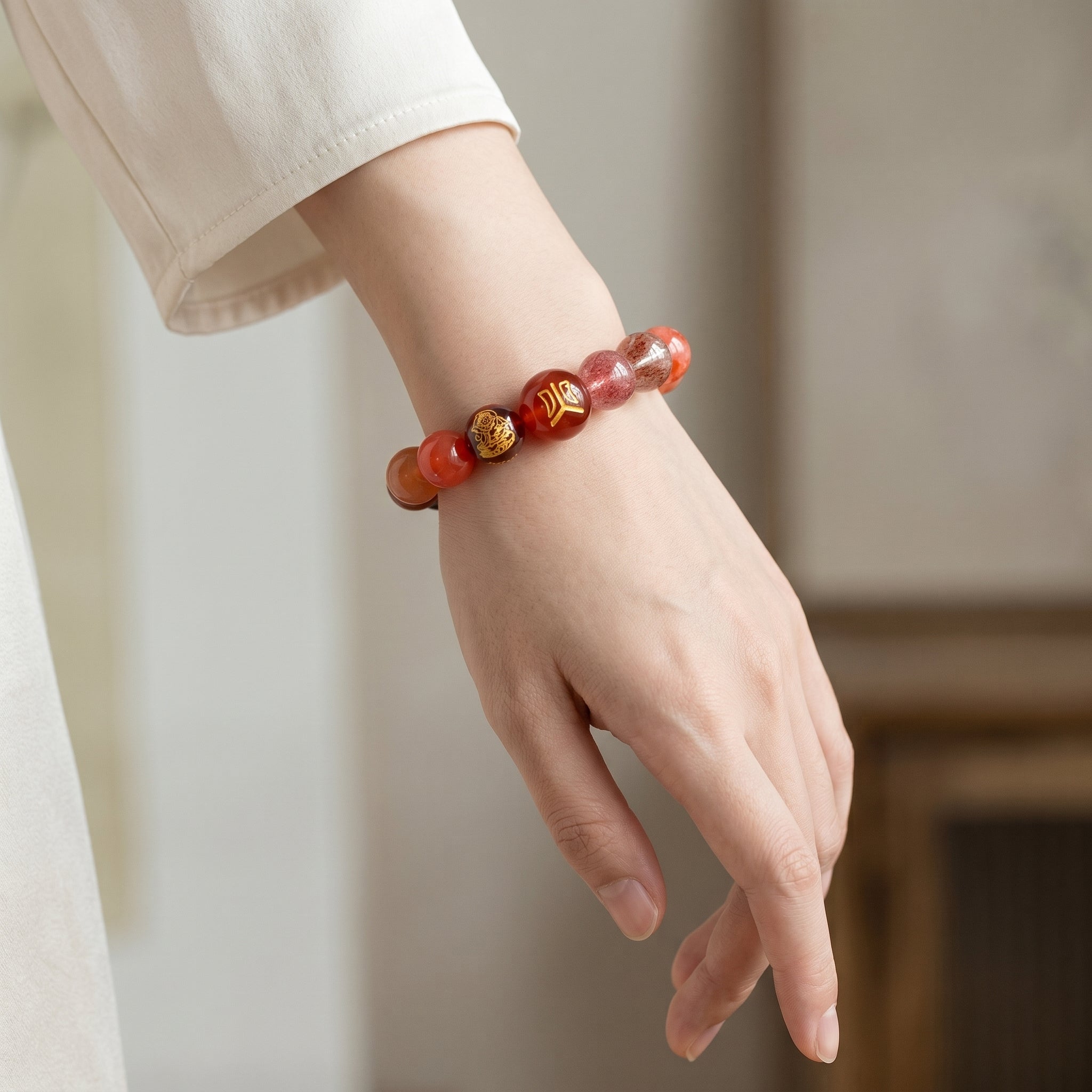 Fire Element Beaded Bracelet｜Passion · Action · Confident Expression