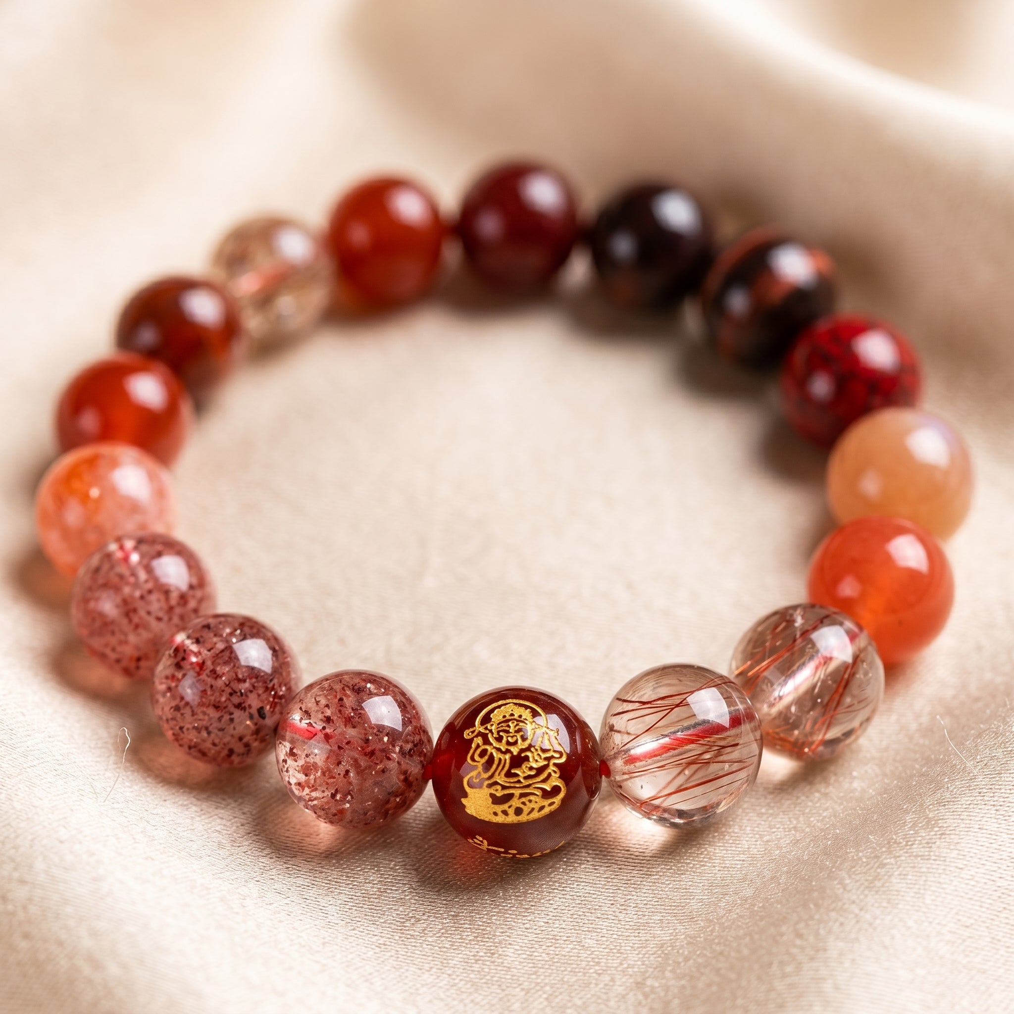 Fire Element Beaded Bracelet｜Passion · Action · Confident Expression
