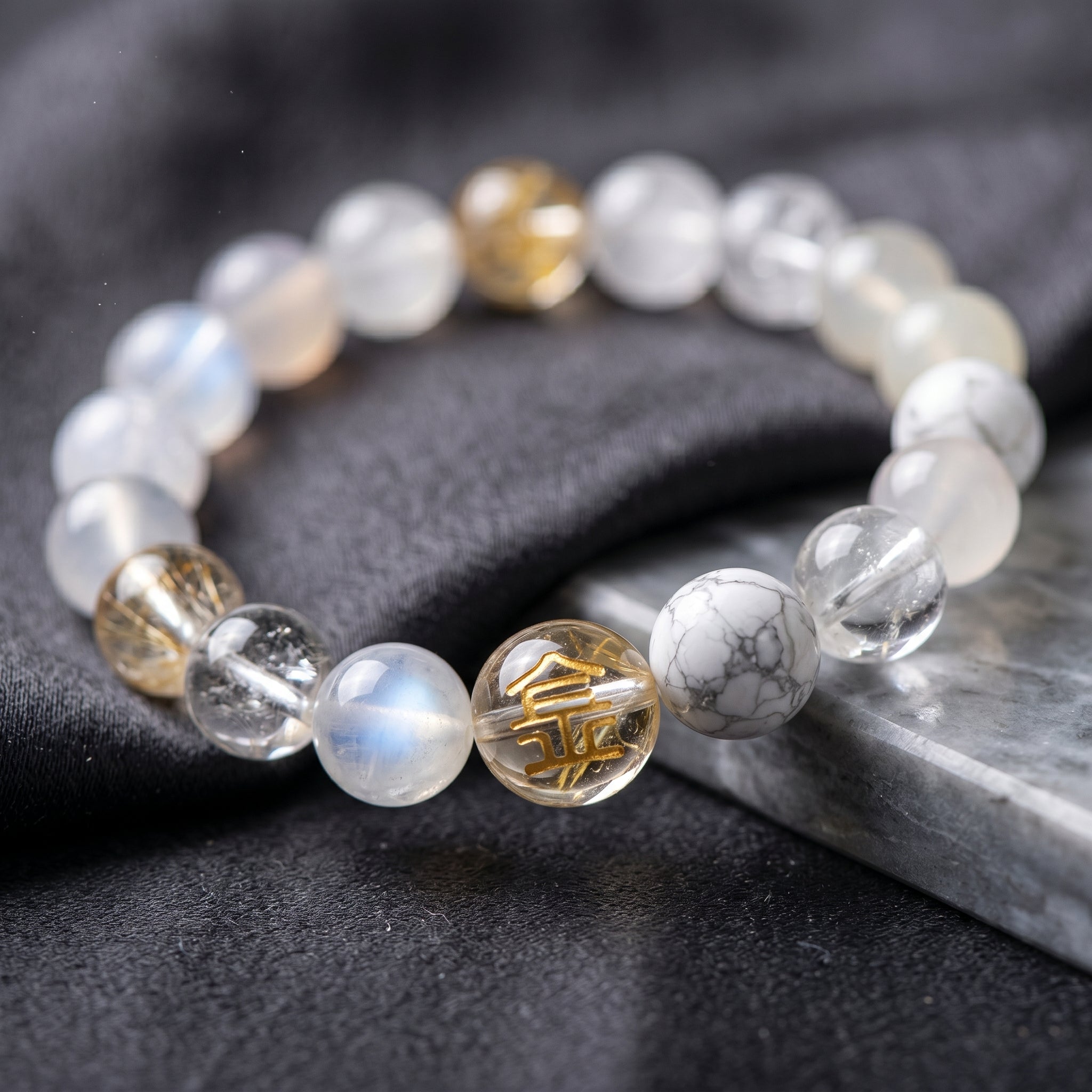 Metal Element Beaded Bracelet | Willpower, Clear Thinking, Self-Control