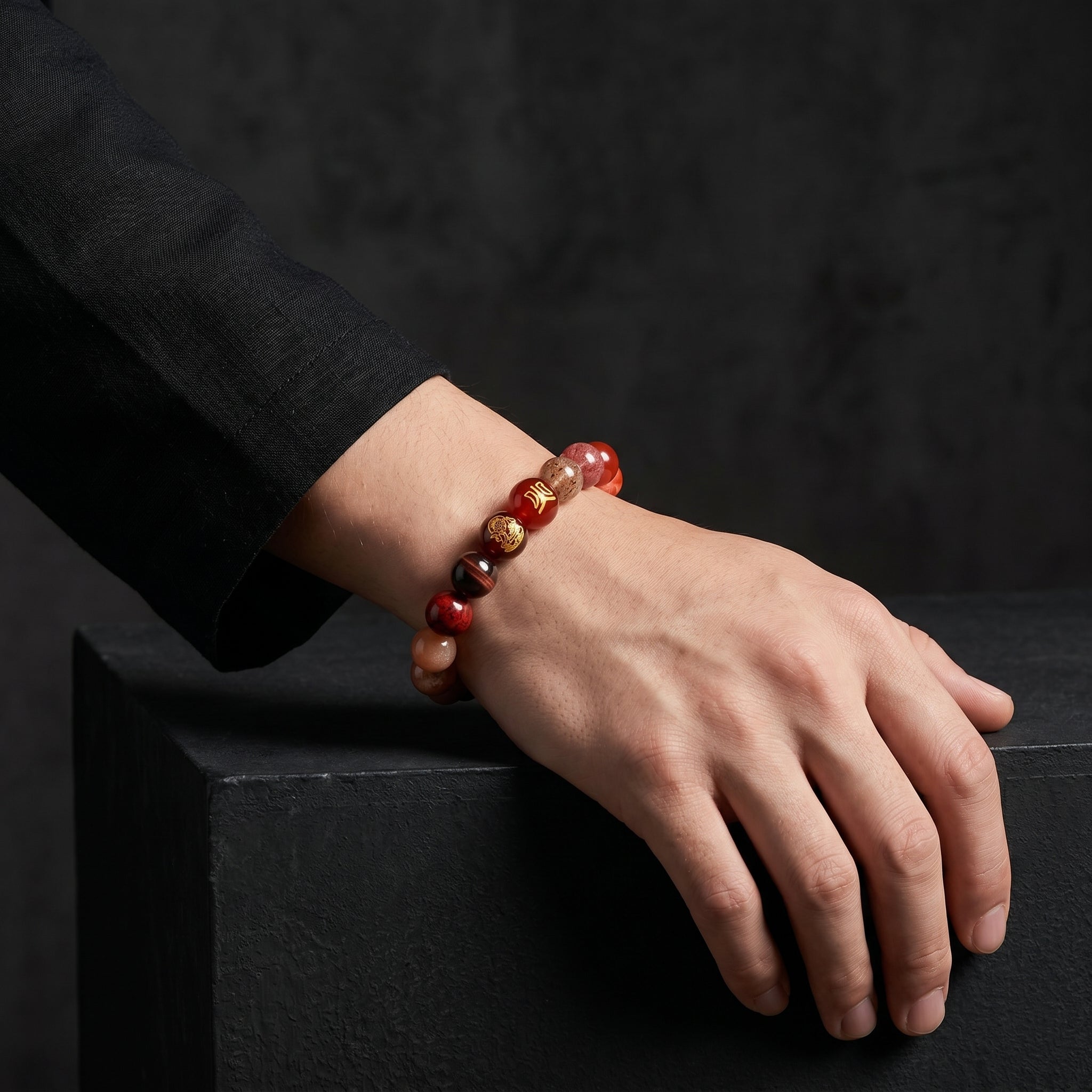 Fire Element Beaded Bracelet｜Passion · Action · Confident Expression